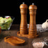 BINHAI Salt and Pepper Wood Mill Tray, Retro Colour Pepper Grinder Rest, Work Surface and Dining Table Protector