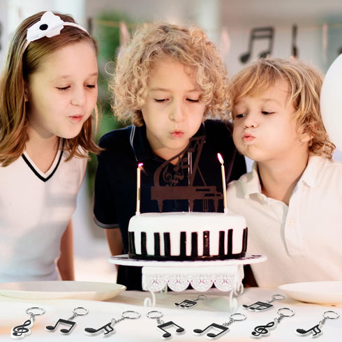 Fumete Music Party Favors Keychain Gift for Music Lover Kid Musical Note Themed Keychain Bulk Christmas Karaoke