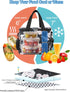Femuar Lunch Bags for Women/Men: Insulated Lunch Cooler Bag with Adjustable Shoulder Strap - Pink Flower