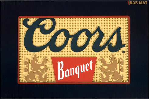 Coors Banquet Bar Mat, 18x12 inches Non-Slip Rubber Backing for Countertop Home Bar, Coffee Maker, Pet Bowl