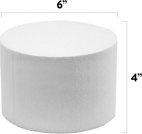 Global Sugar Art 6 x 4 Inch Cake Dummy, 4 Count Styrofoam Fake Cake for Decorating, Display & Practice