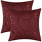 CaliTime 18 x 18 Inches Throw Pillow Covers Pack of 2, Modern Geometric Accent Cushion Cases in Burgundy