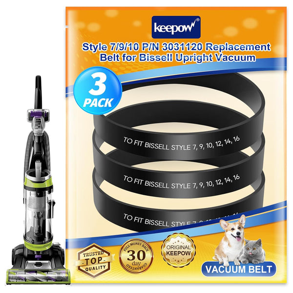 KEEPOW Style 7/9/10 P/N 3031120 Replacement Belt - 3 Pack for Bissell Vacuum