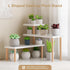 ,3 ,Countertop Small Plant Stand Shelf Tiers Wood Long Desktop Flower Pot Holder Racks for Window Sill,Table Organizer