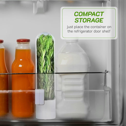 Herb Saver Pod for Refrigerator - 2 Pack Fresh Herb Keeper for Cilantro, Mint & Asparagus - Space-Saving Storage