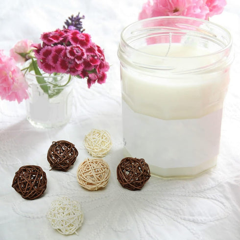 Pomeat 15pcs Wicker Rattan Balls Decorative Orbs for Table Decor, Wedding Party Decoration, Centerpiece Bowls