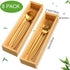 Kigley 8 Pieces Bamboo Drawer Organizer, Stackable Wooden Utensil Storage Box for Kitchen Drawers (12 x 3 x 2 Inch)