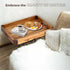 17 13 Inch Counter... x Acacia Wood Serving Tray with Handles, Decorative Wooden Tray Featuring Dark Walnut-Tone Curved