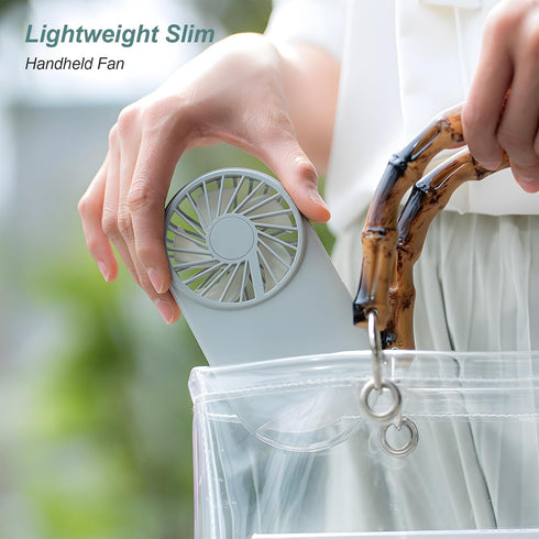 Handheld Mini Fan, USB Rechargeable Pocket Fan with Flashlight, 4 Speeds, Portable for Travel/Summer/Concerts