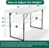 4ft Folding Table - Heavy Duty Fold-in-Half Plastic Table with Adjustable Height, Portable Utility Tables with Steel