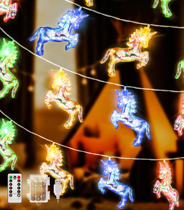 AceList Unicorn String Lights, 20 LED 10Ft Unicorn Party Decorations Fairy Lights
