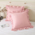 KKJIAF Ruffle Pillow Cases 26x26 Inches, Light Pink Square Ruffled Pillow Covers