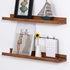 24 Inch 3 MBYD Floating Wall Shelves Wood Photo Picture Ledge Shelf, Light Walnut Nursery Kids Bookshelf Same Sizes
