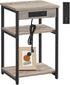3-Tier TB01BG026 TUTOTAK End Table with Charging Station, Nightstand, Couch Side Table with USB Ports and Outlets