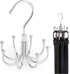 ZEDODIER Belt Hanger, Rotatable Rack with 24 Storage Capacity, Hanging Holder for Belt, Scarf, Silver