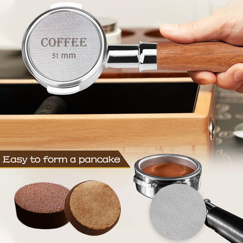 Puck Screen 51mm, Reusable Stainless Steel Screen Filter Basket Compatible with Espresso Machine
