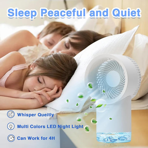 Portable Air Conditioner Fan | 400ml Mini Evaporative Cooler with 3 Wind Speeds | Personal AC Fan for Office, Home,