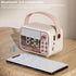 Retro Bluetooth Speaker, Vintage Portable Wireless Speakers with Alarm Clock, Bluetooth 5.0, Loud Volume, Beige White