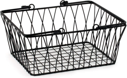 Spectrum Diversified Twist Storage Handles, Modern Farmhouse Wire Basket for Organizing Bathroom, Pantry & Craft Room,