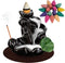 DK177 Waterfall Incense Holder, Backflow Cone Ceramic Burner with 20 Free Cones