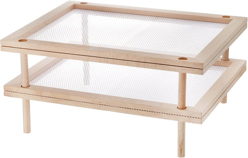 Cedilis Set of 2 Stackable Wood Pasta Herb Drying Rack, Food Dryer