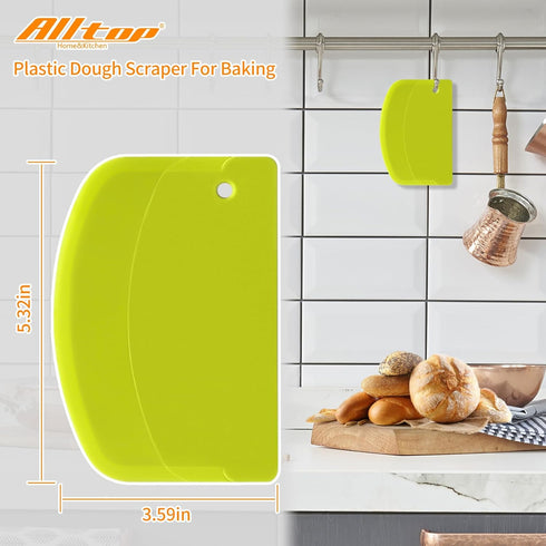 ALLTOP Hard Bench Scraper Premium Quality Bread Tools for Homemade Baking,Dough Cutter with Versatile Usage - Vibrant