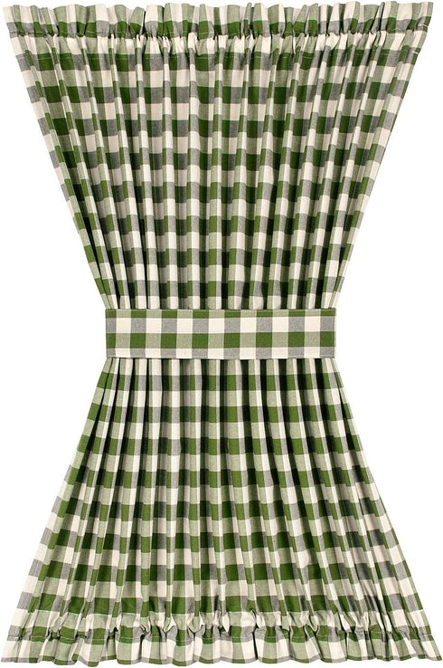 Buffalo Check French Door Panel, 54x40, Sage