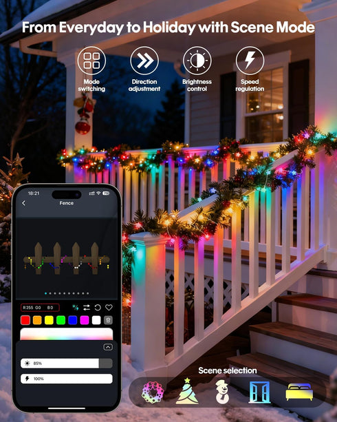 33Ft, 16M Super RGB Smart Star Fairy Lights Color Changing String Lights with Remote & APP Control, Music Sync, Timer