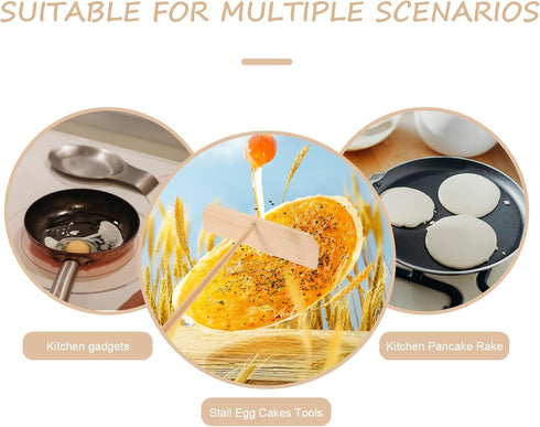 Pancake Spreader Kitchen Tools, Wooden Crepe Making Tool for Pancake Scraping