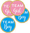 Gold Gender Reveal Stickers, 80 Pack Team Boy and Team Girl Baby Shower Labels, 2 Inch
