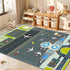 31x47in) Kids Rug,Children's Room Rug, Fun Airport Kids Play Mat,Aerodrome Traffic System Playmat Carpet, Rail City