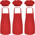 Novelty Place Kid's Apron with Chef Hat Set (3 Set) - Children’s Bib with Pocket for Cooking, Baking