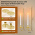 Set 4, Gold Candle Sconces of Taper & Pillar Wall Candle Holder, Gold Wall Decor, for Entryway, Fireplace, Stair Corner