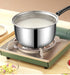 Stainless Steel Saucepan, 1.3 Quart Long Handle Milk Pot with Lid for Cooking, Boiling Milk, Soup (18cm)
