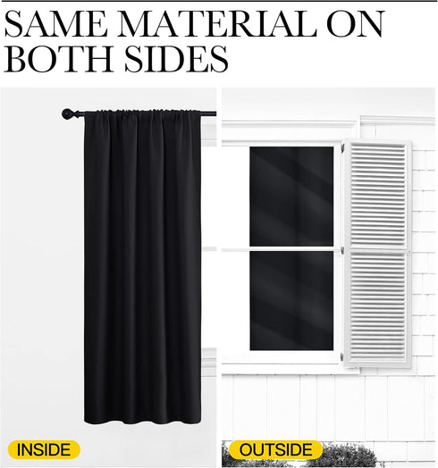NICETOWN Halloween Black Out Curtain Panels - Energy Smart Thermal Insulating Drapes for Small Window (2 Panels)