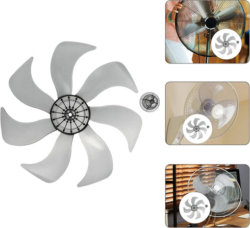 LIFKOME 7 Leaves Fan Blades, 13.4 Inch Electric Table Pedestal Fan Blades Accessories 340mm