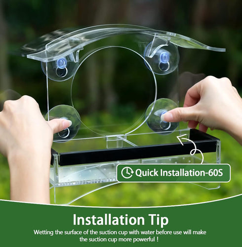 Window Bird Feeders with Strong Suction Cups, Transparent Bird House for Kids and Elderly Viewing