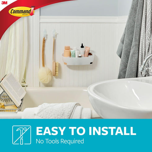 Command 5 Set 1 1 1 2 Bathroom Accessories, Piece Bathroom Organizer - Shower Caddy, Soap Dish, Toothbrush Holder