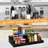 Spice Rack Organizer, 3 Tier Expandable Bamboo Spice Rack for Kitchen Cabinet, Cupboard, Pantry - Black (2pack)