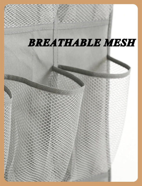 Over The Door Shoe Organizer, 28 Pocket Shoe Rack for Closet, Hanging Door Storage, Gray