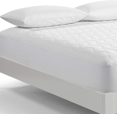 Serta Air Dry Basic Comfort Performance Fabric Quilted Mattress Pad - Cooling Mattress Cover with 15" Deep Pocket, Twin