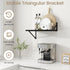 Dreamland 12 16 inch Set 2 Deep Floating Shelves for Wall, Black Floating Shelves, Large Floating Shelf *