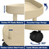 Mobile Side Table with Wheels - Khaki Color, Compact Design