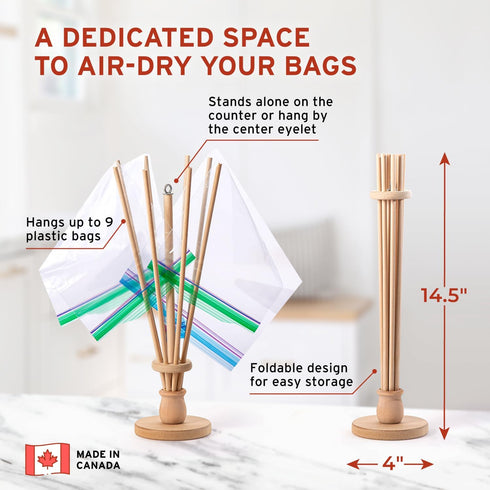 Plastic Bag and Bottle Dryer - Multi-Purpose Drying Rack, Folds for Easy Storage