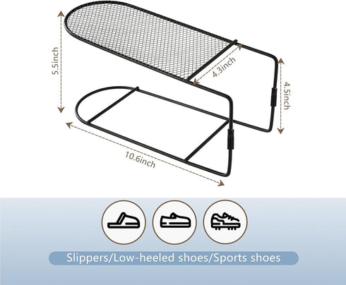 6Pack Closet CiBiZi Shoe Slots Organizer Metal Shoe Stackers for a Pair of Shoes Double Layer Shoe Holder Shoe Storage