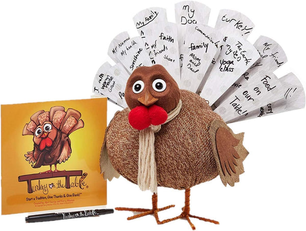 Turkey On The Table Thanksgiving Activity for Kids and Families (Includes Book, Turkey, Pen, & 13 Double Sided Feathers)