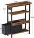 1 Creso hom Narrow Side Table with Charging Station and LED Light, End Table with Fabric Drawer, Skinny Nightstand