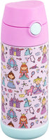 Snug Insulated Kids Water Bottle with Straw & Spout, Double-Wall Stainless Steel, 12oz, Princess Design