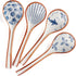 Asian Soup Spoon Ceramic Ramen Spoons Korean Spoons Porcelain Japanese Soup Spoon for Ramen Noodles Pho Miso Dumpling 4pcs (Style 1)