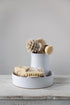 Dark Brown Beech Wood Dish Brush with Leather Strap